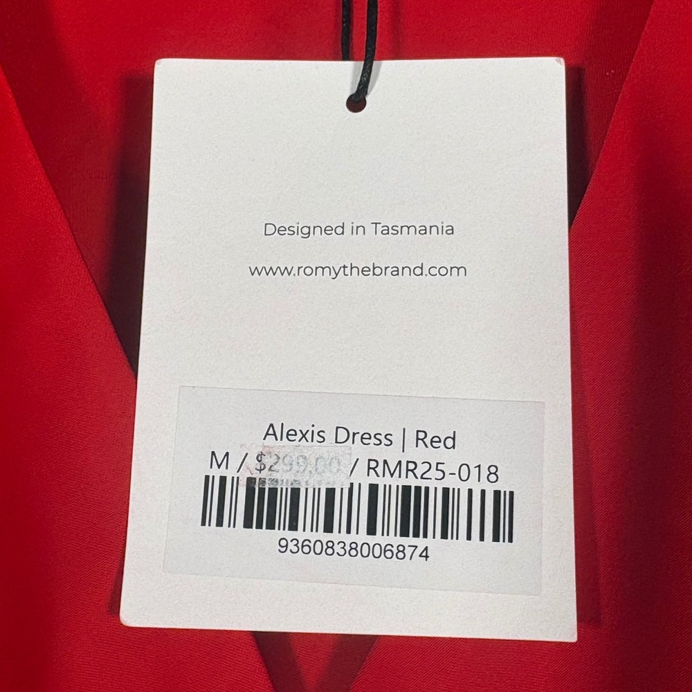 ROMY The Brand Alexis Dress Red V-Neck Ruched Bust Sleeveless Maxi Womens Medium - Picture 12 of 13